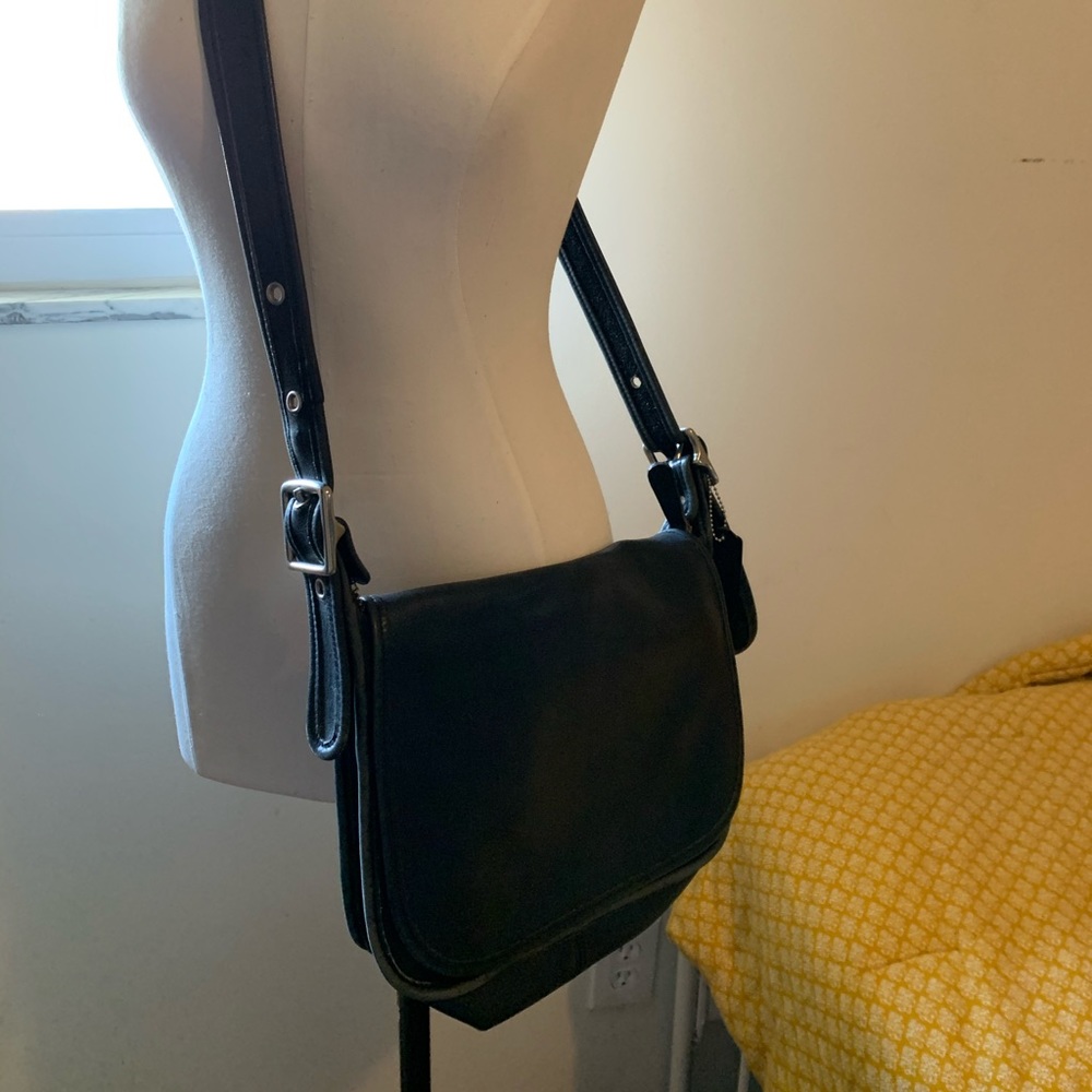 Vintage Coach Saddle Bag, Navy Blue Crossbody
